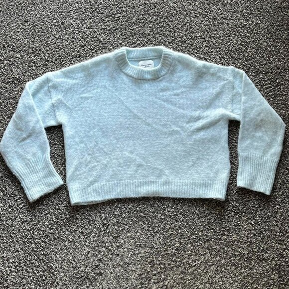 Abercrombie & Fitch Sweater Women XS Light Blue Oversized Preppy Winter Sweater - Picture 1 of 7